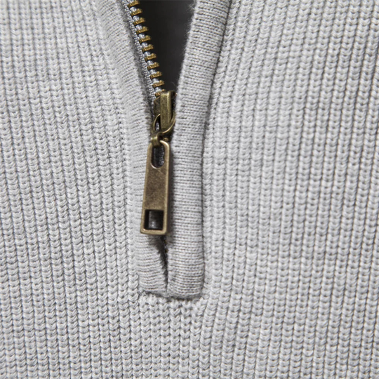 Sweater Heren | Half-Zip & Ribgebreide Mouwen