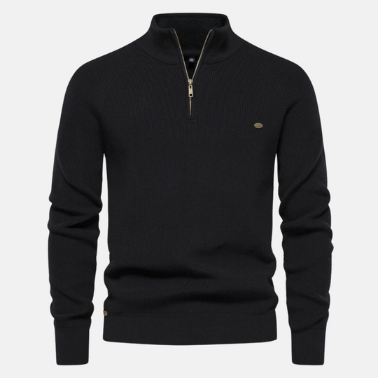 Sweater Heren | Half-Zip & Ribgebreide Mouwen