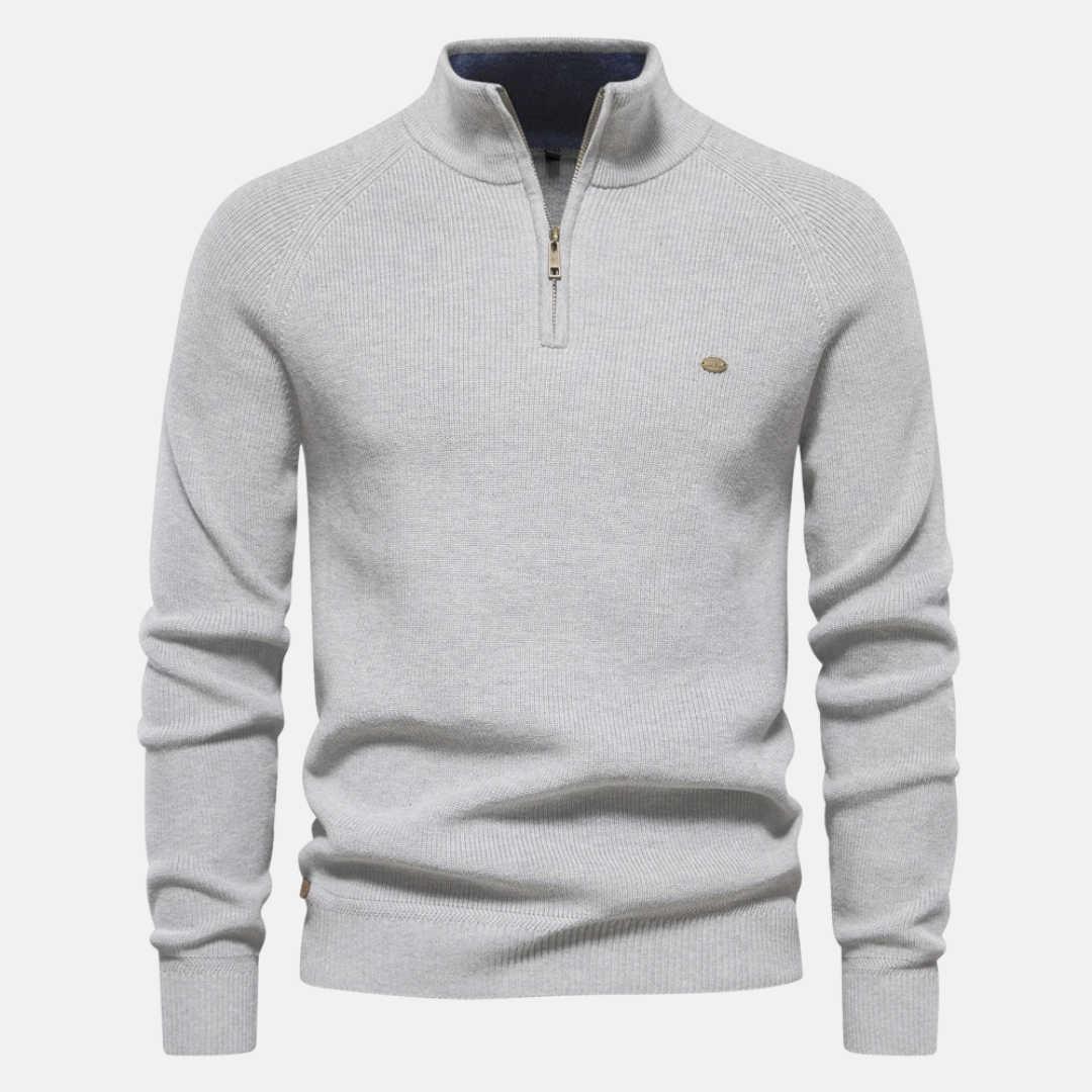 Sweater Heren | Half-Zip & Ribgebreide Mouwen