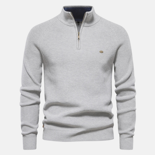 Sweater Heren | Half-Zip & Ribgebreide Mouwen