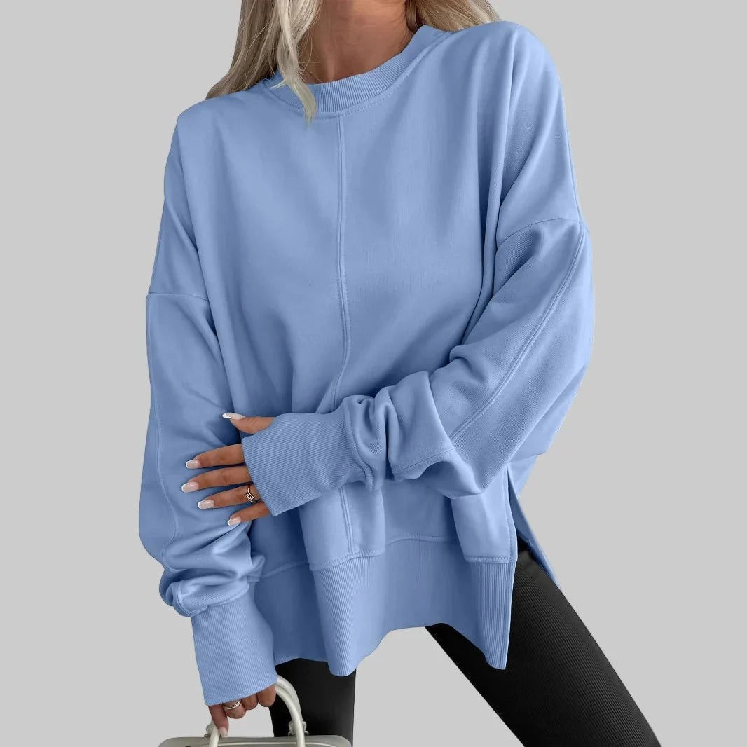 Sweatshirt Damen Oversized | Mit Seitenschlitzen