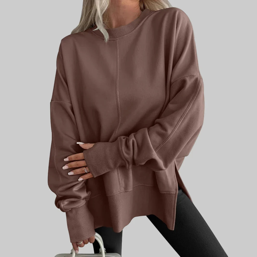 Sweatshirt Damen Oversized | Mit Seitenschlitzen
