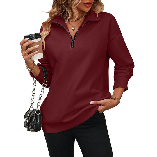Sweatshirt Damen | Quarter-Zip mit Hemdkragen 2