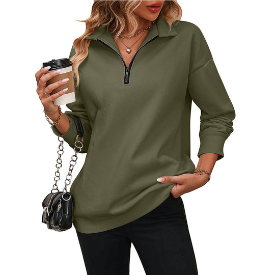 Sweatshirt Damen | Quarter-Zip mit Hemdkragen 6