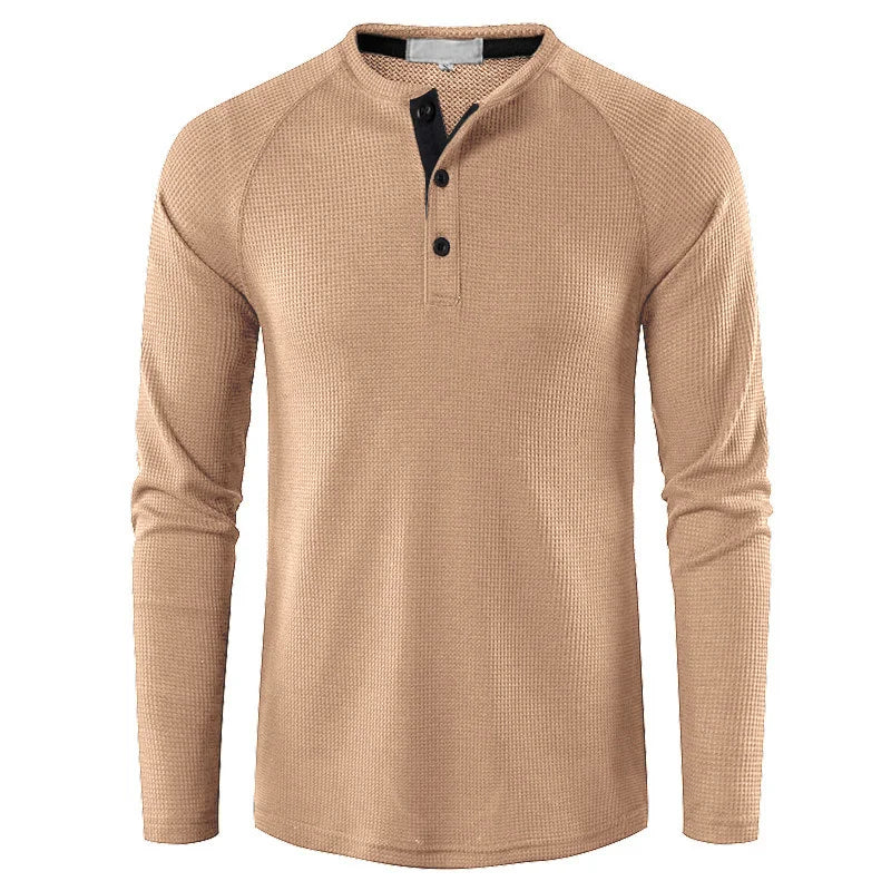 Sweatshirt Heren | Henley Knopen & Slim Fit Comfort