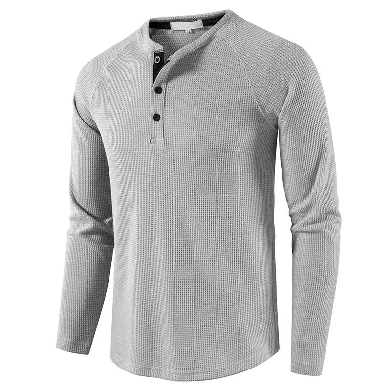 Sweatshirt Heren | Henley Knopen & Slim Fit Comfort