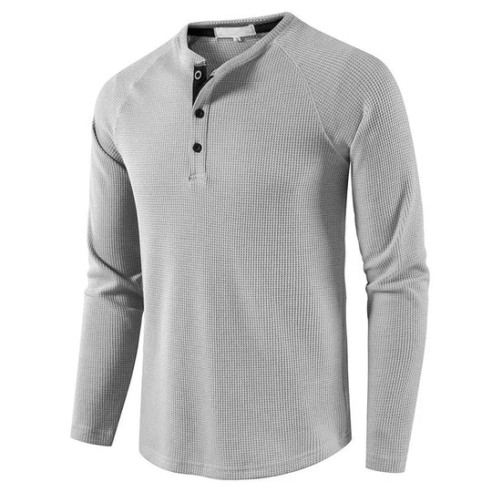 Sweatshirt Heren | Henley Knopen & Slim Fit Comfort