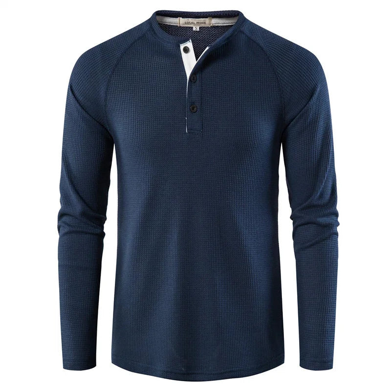 Sweatshirt Heren | Henley Knopen & Slim Fit Comfort