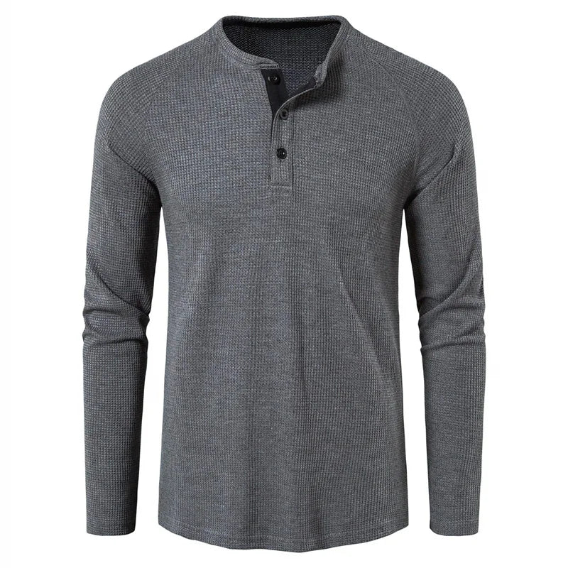 Sweatshirt Heren | Henley Knopen & Slim Fit Comfort