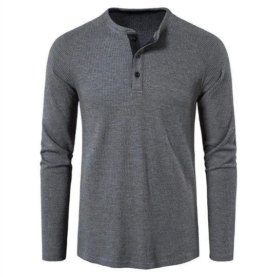 Sweatshirt Heren | Henley Knopen & Slim Fit Comfort