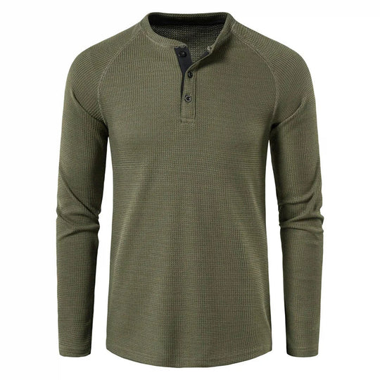 Sweatshirt Heren | Henley Knopen & Slim Fit Comfort