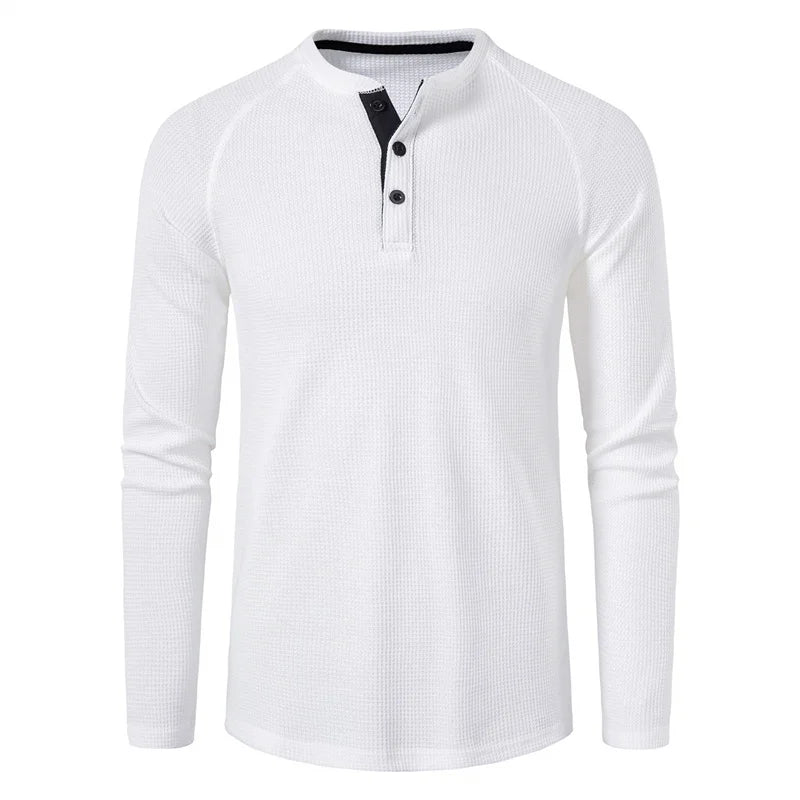 Sweatshirt Heren | Henley Knopen & Slim Fit Comfort