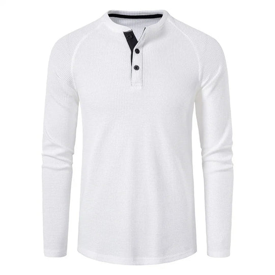 Sweatshirt Heren | Henley Knopen & Slim Fit Comfort