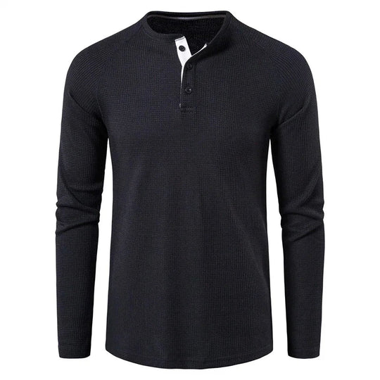 Sweatshirt Heren | Henley Knopen & Slim Fit Comfort