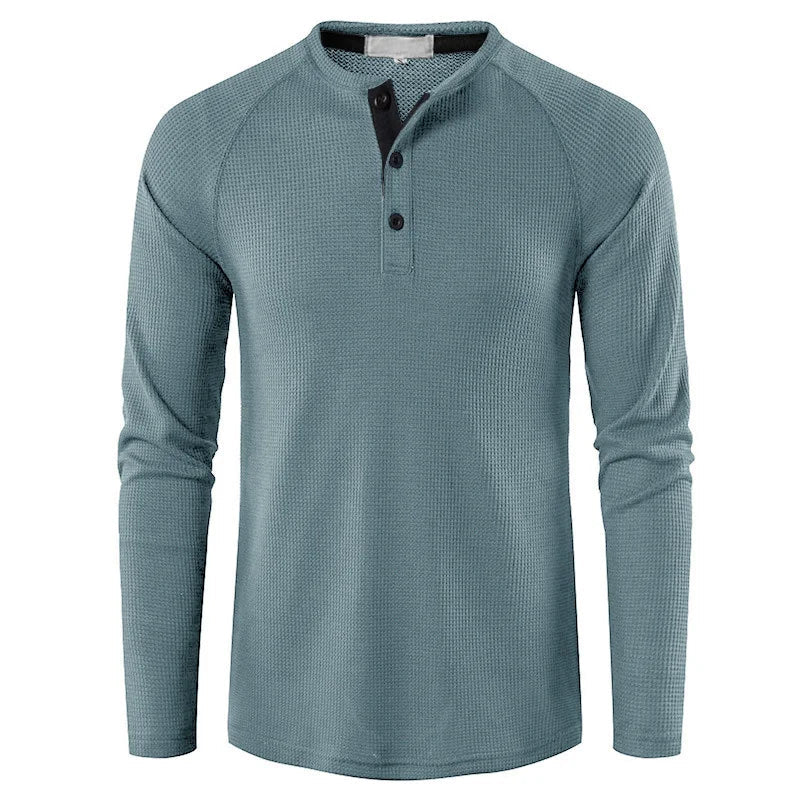 Sweatshirt Heren | Henley Knopen & Slim Fit Comfort