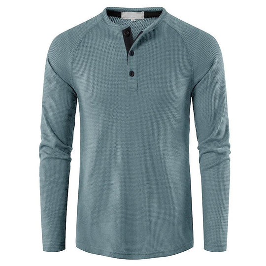 Sweatshirt Heren | Henley Knopen & Slim Fit Comfort