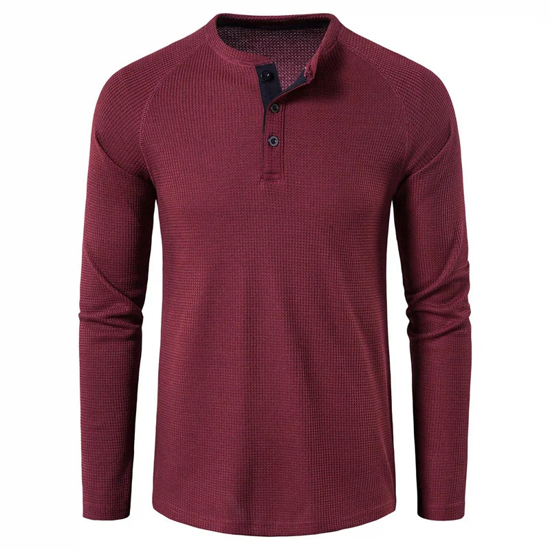 Sweatshirt Heren | Henley Knopen & Slim Fit Comfort