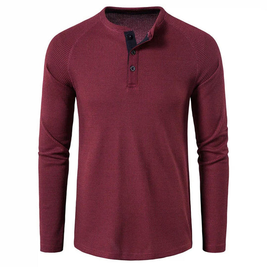 Sweatshirt Heren | Henley Knopen & Slim Fit Comfort