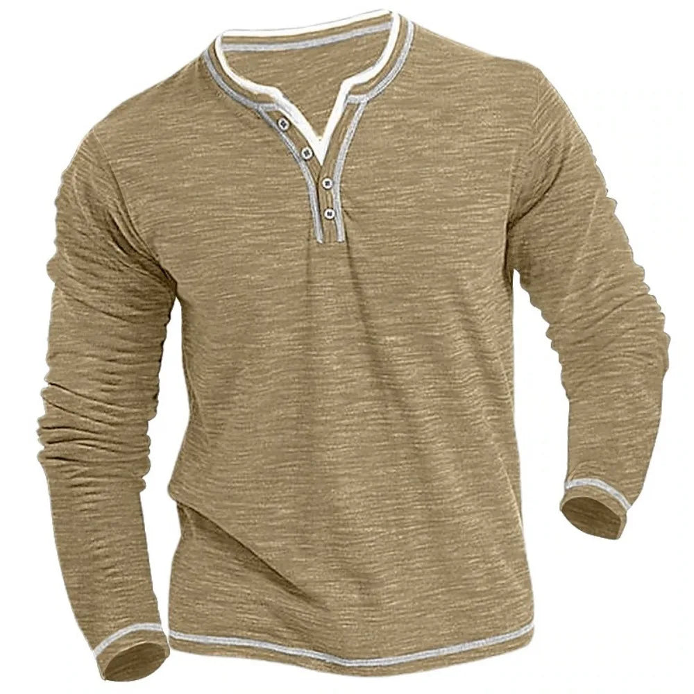 Sweatshirt Heren | V-Hals & Knopenlijst voor Verzorgde Look