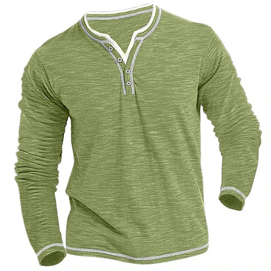Sweatshirt Heren | V-Hals Met Knoopsluiting & Luchtig Draagcomfort