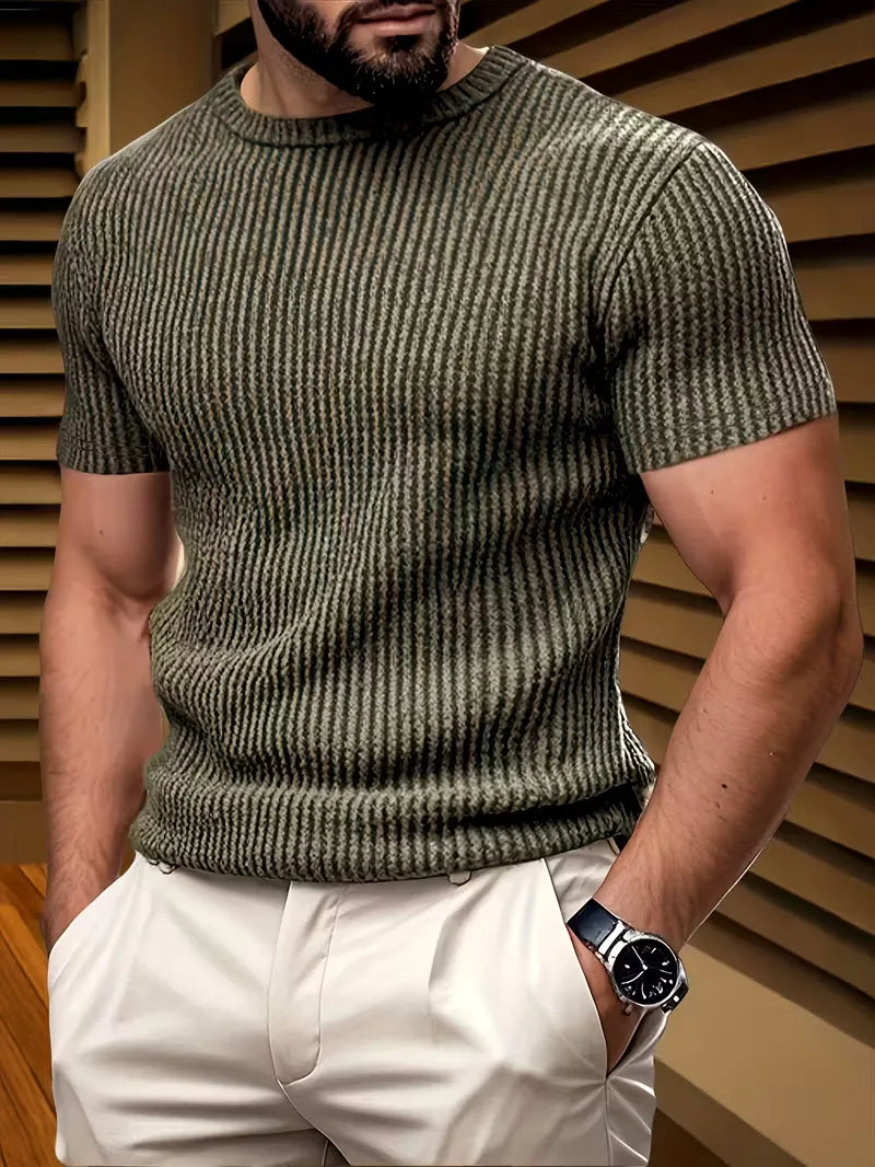 Casual heren T-shirt met jacquard patroon 9