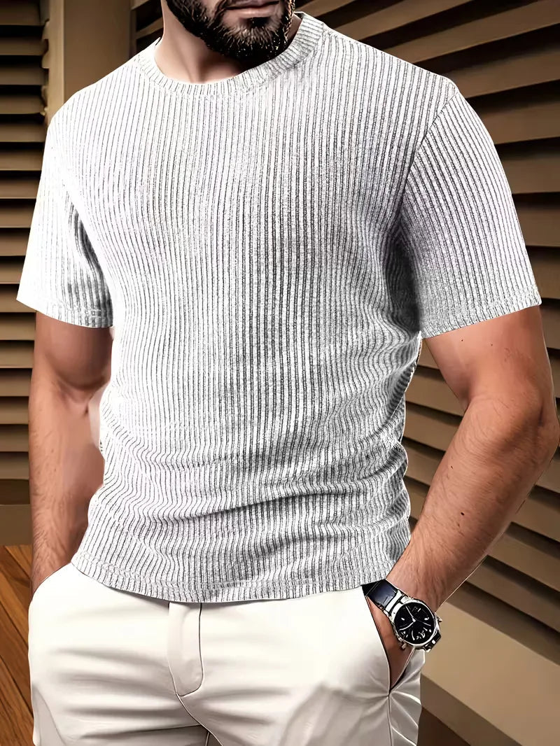 Casual heren T-shirt met jacquard patroon 11