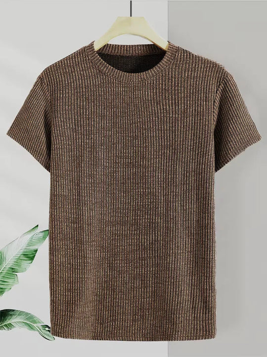 Casual heren T-shirt met jacquard patroon 7