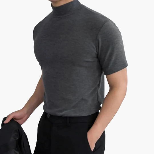 T-Shirt Heren | Slim Fit met Staande Kraag & Stijlvolle Look