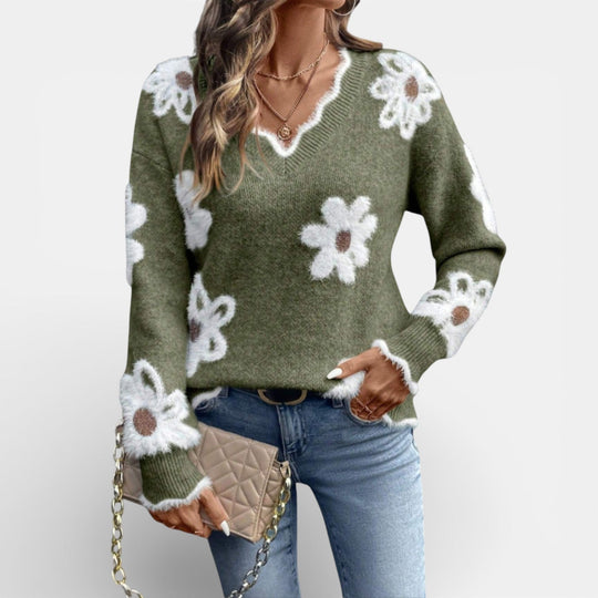 THEA | ELEGANTE V-HALS BLOEMENTRUI 3