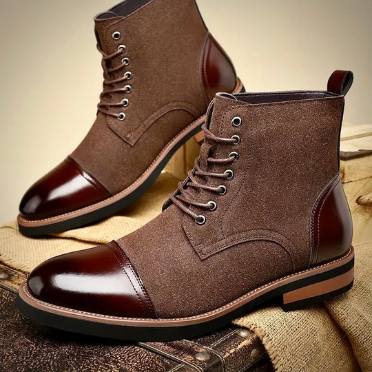 Herren Oxford Stiefel Rutschfeste Sohle Goodyear Naht 10
