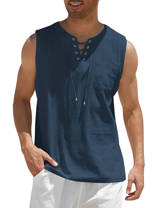 Tanktop | V-Hals Met Veter & Luchtig Draagcomfort