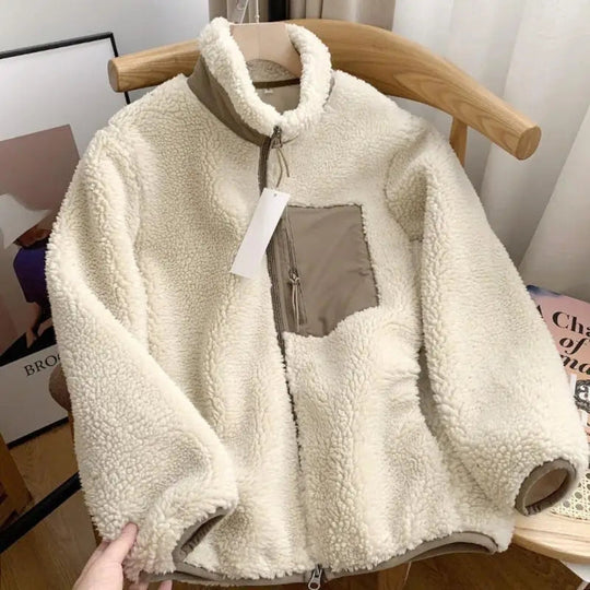 Teddy Fleece Übergangsjacke Damen | Stehkragen Jacke 5