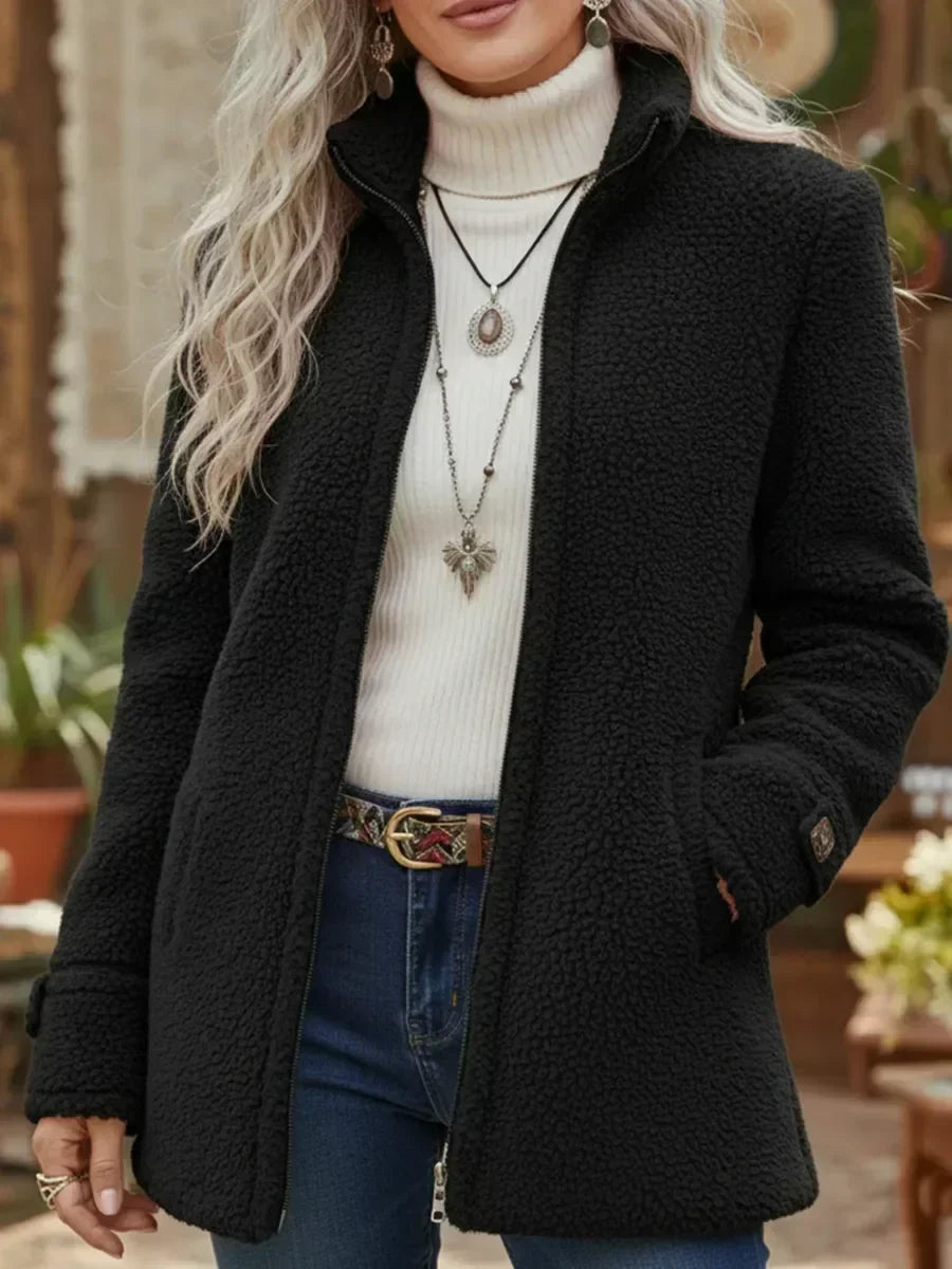 Teddyjacke Damen | Flauschig Warm & Stehkragen 4