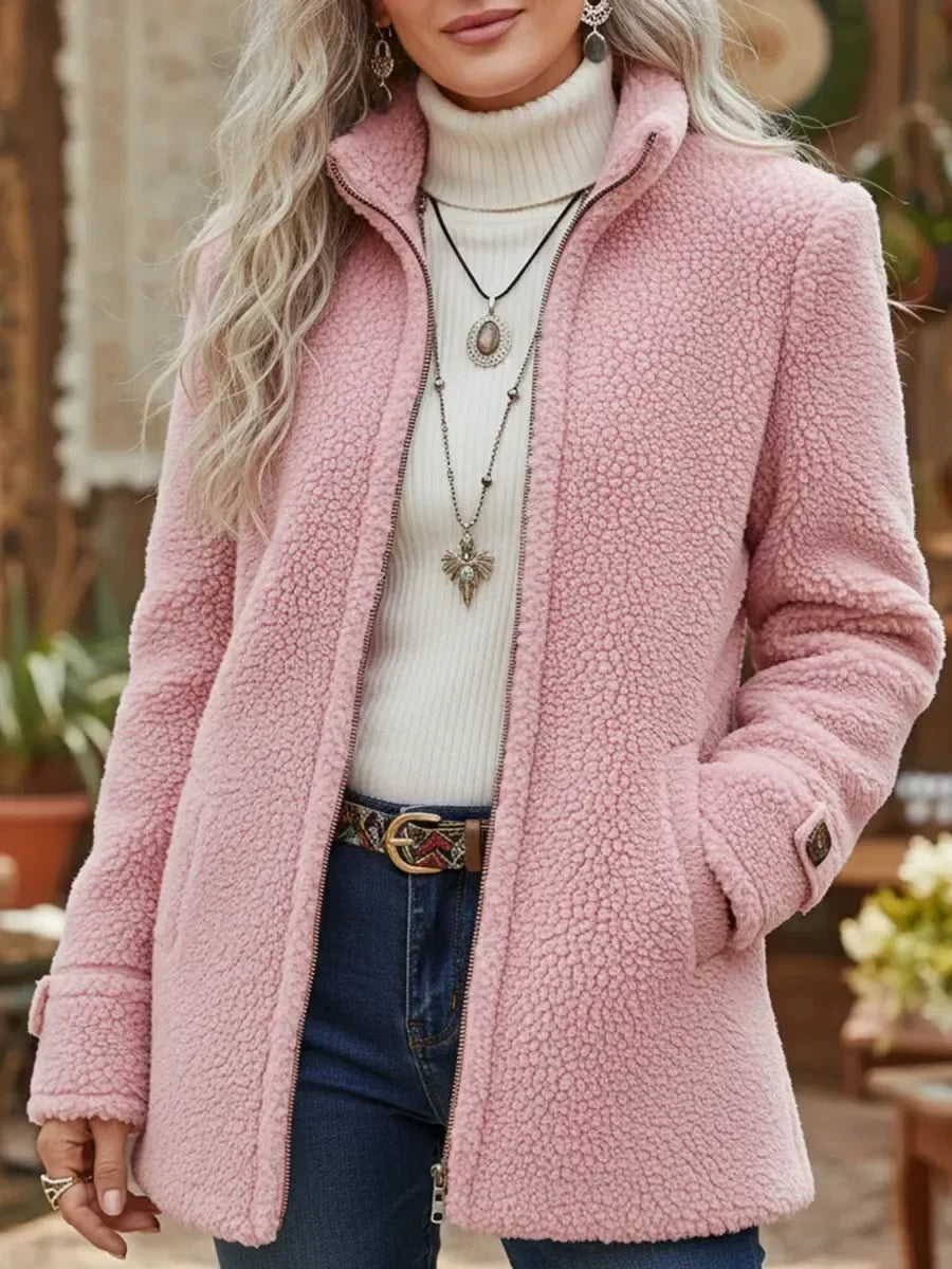 Teddyjacke Damen | Flauschig Warm & Stehkragen 1