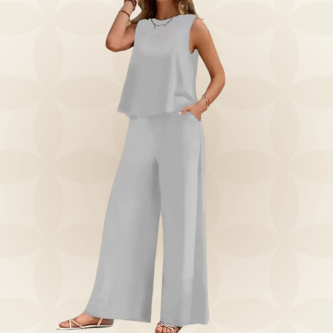 Tineke - Comfortabele set met wijde pijpen en hoogwaardige stof 4