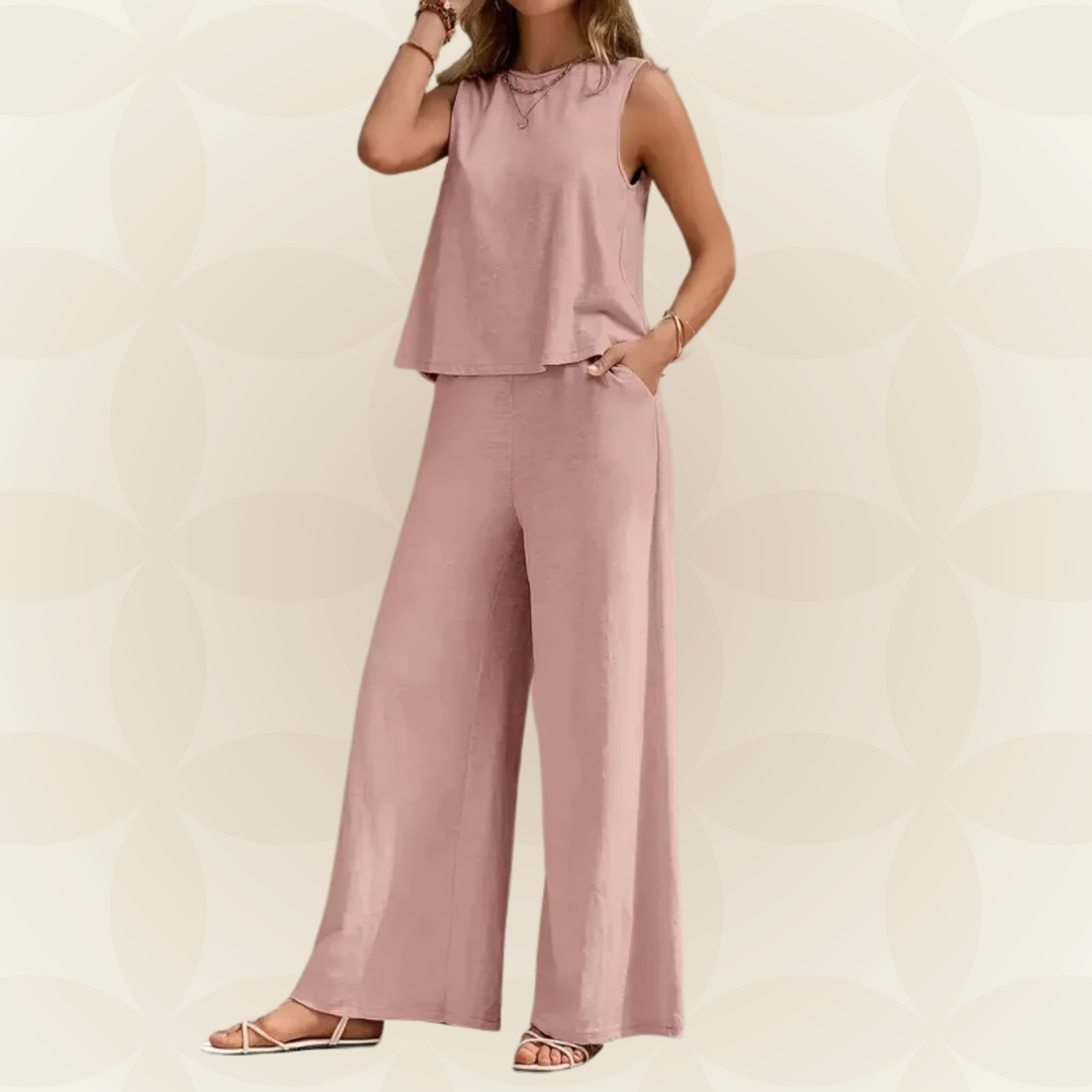 Tineke - Comfortabele set met wijde pijpen en hoogwaardige stof 7