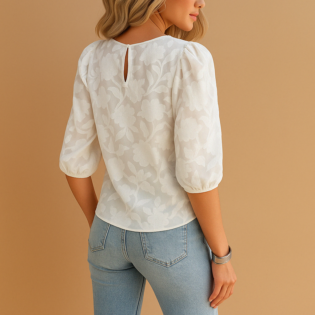 Top Dames | Bloemenprint & Elegante Pofmouwen