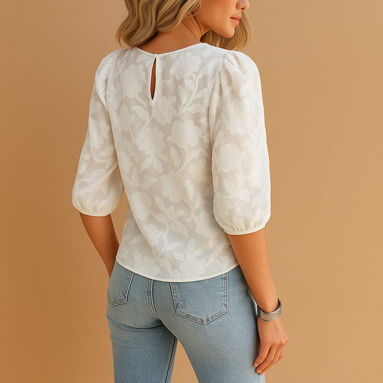 Top Dames | Bloemenprint & Elegante Pofmouwen