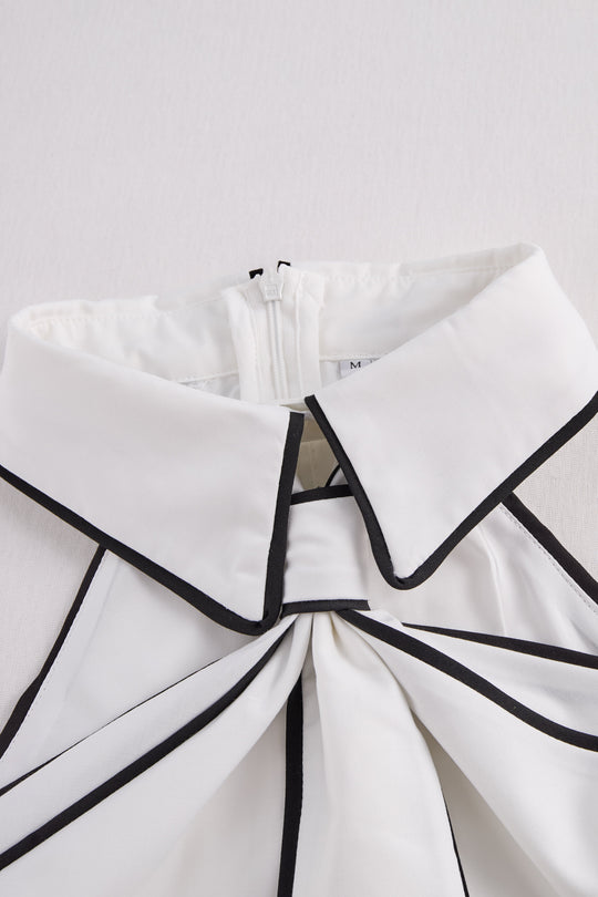 Top Dames | Haltermodel met Kraag & Strikdetail
