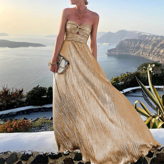 Trägerloses Maxi-Abendkleid Damen - Jassy 4