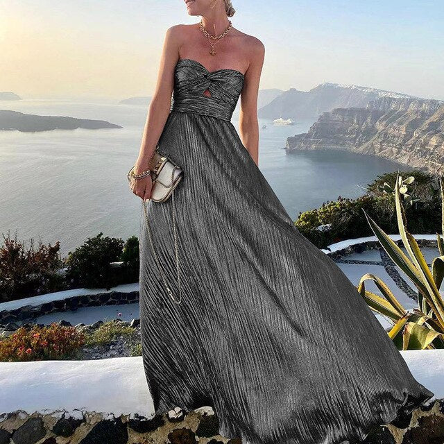 Trägerloses Maxi-Abendkleid Damen - Jassy 1