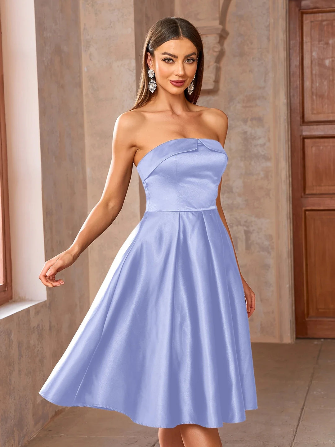 Trägerloses Midi-Abendkleid Damen - Andie