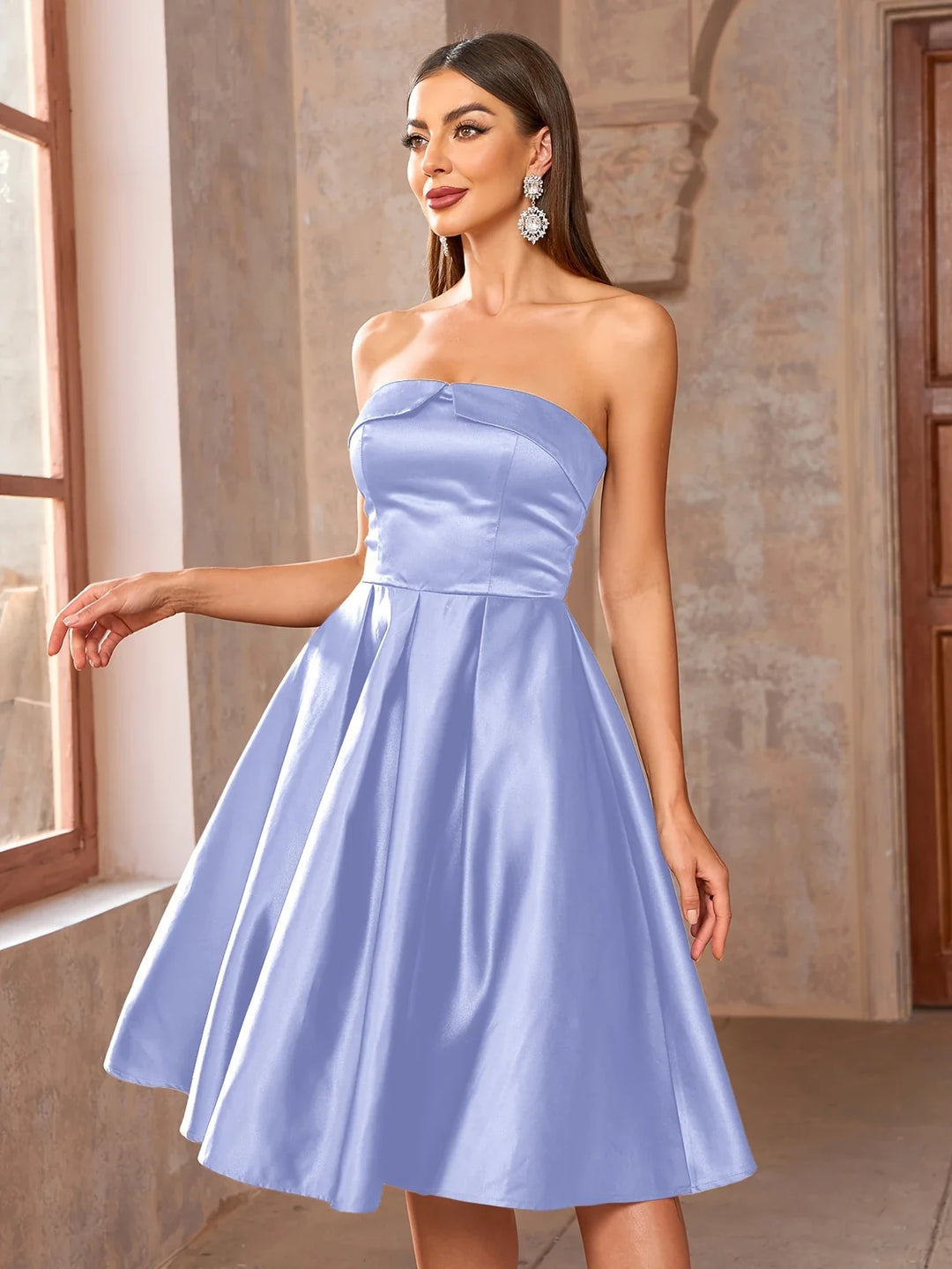 Trägerloses Midi-Abendkleid Damen - Andie