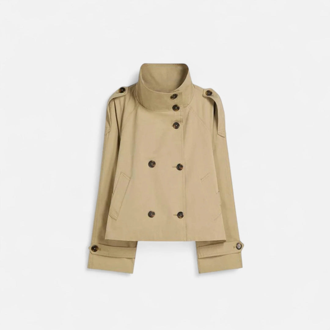 Korte Trenchcoat Dames Elegant Klassiek | Herfst 0