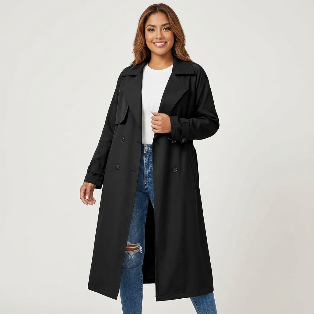 Trenchcoat Damen | Lange Passform & Verstellbarer Taillengürtel 5