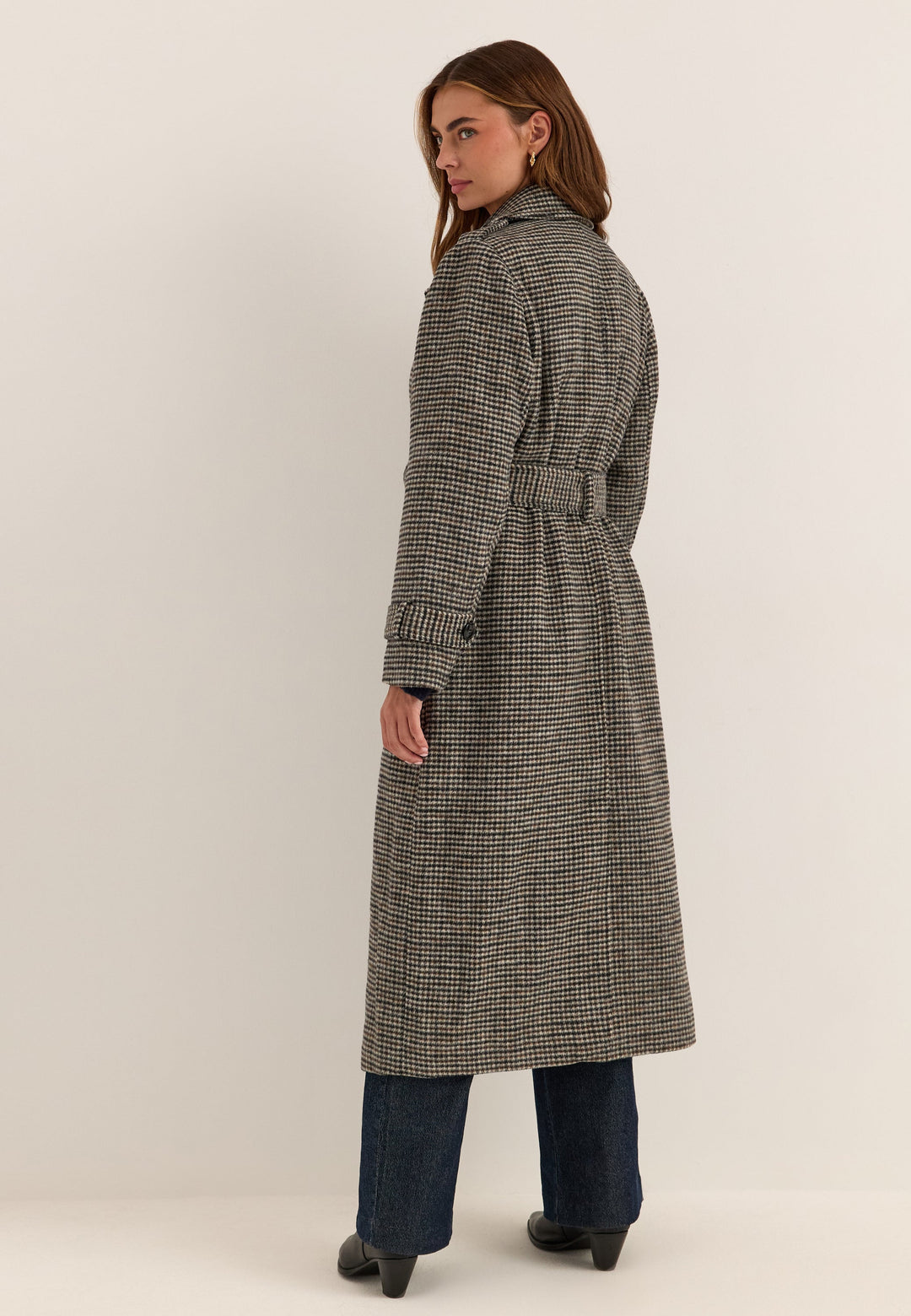 Wool Blend Trench Coat Patterned