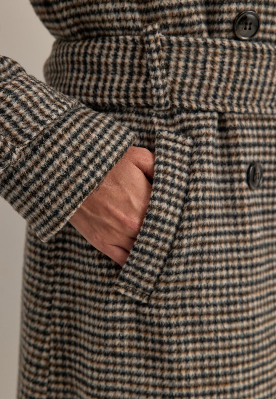 Wool Blend Trench Coat Patterned