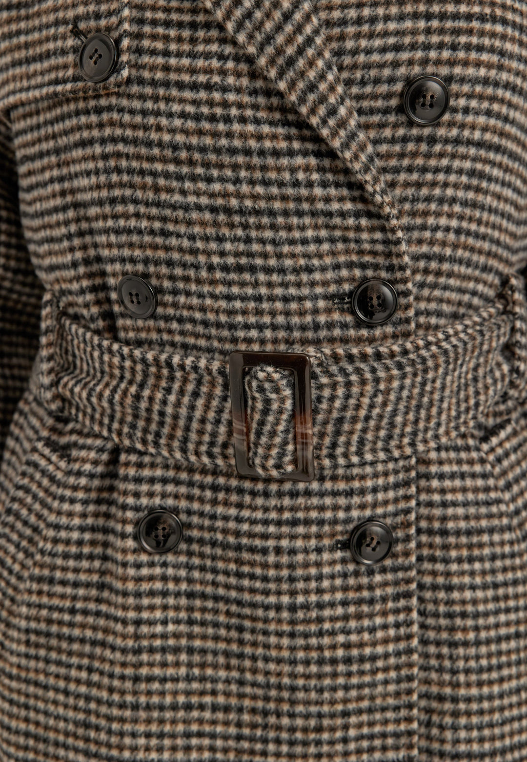 Wool Blend Trench Coat Patterned