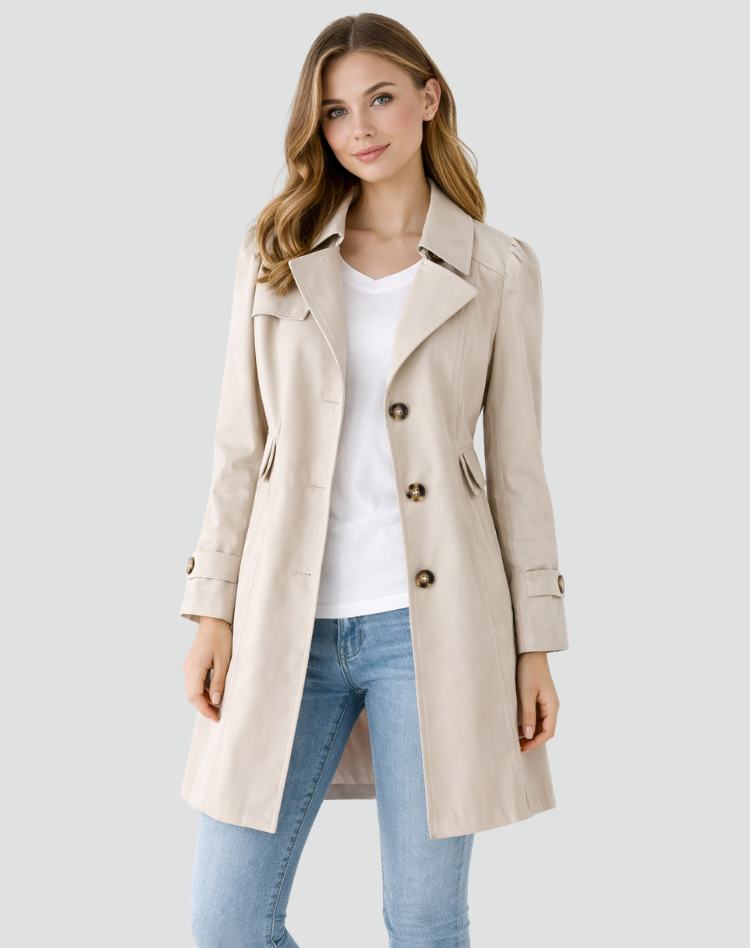 Trenchcoat Dames Slim Fit Lichtgewicht Klassiek Kraag met Revers 4