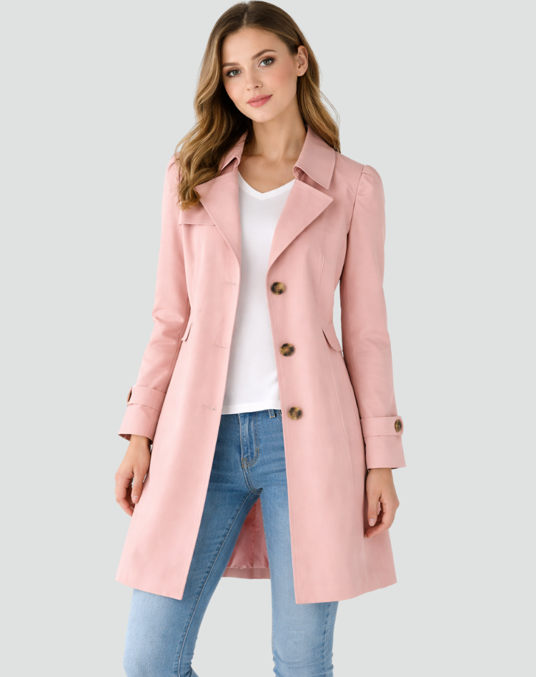 Trenchcoat Dames Slim Fit Lichtgewicht Klassiek Kraag met Revers 5